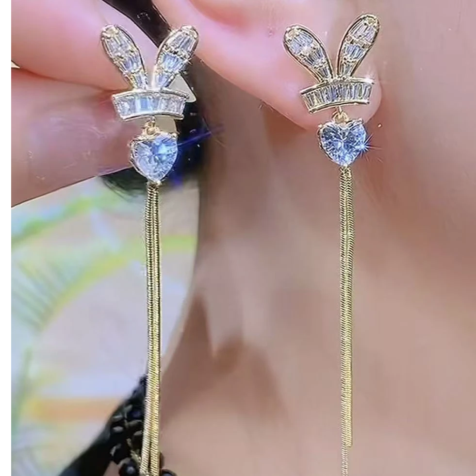 铜合金耳饰 （242号）金色女甜美耳环首饰气质精致小众富家千金风