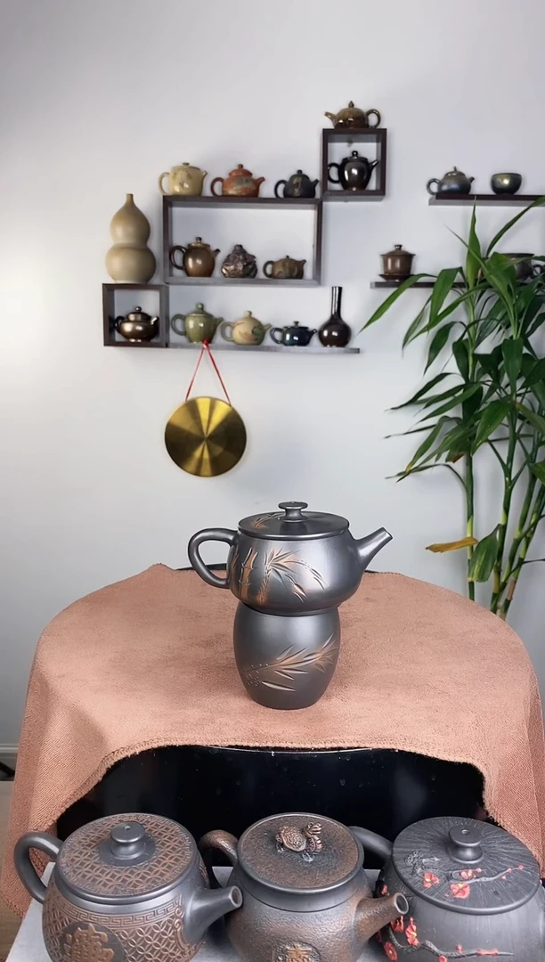 【闪购商品】壶建水紫陶竹子200单壶+主人杯