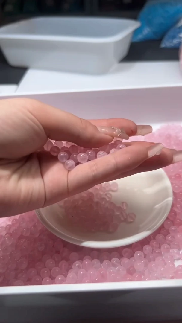 颈饰未镶嵌水晶w934粉水晶6mm*50颗