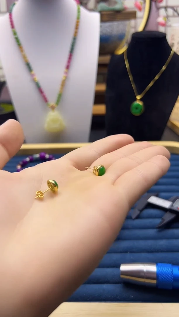 【闪购商品】翡翠耳饰14K金镶嵌E144