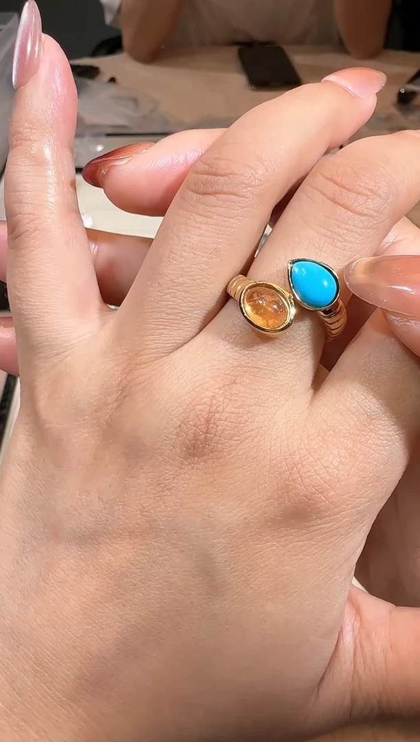 【闪购商品】定制绿松石银S925镶嵌戒指