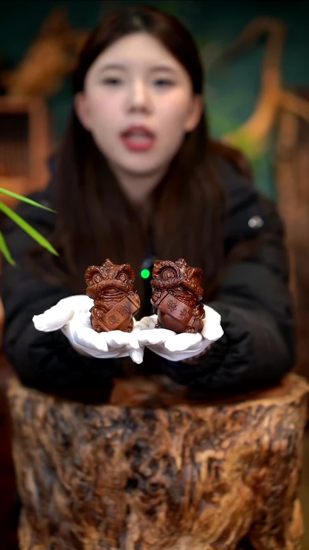 木雷击枣木招财狮*2