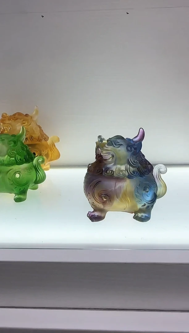 手工艺品琉璃古法琉璃彩色狻猊香炉