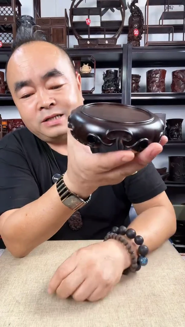 木小卷边圆老李红木工艺品