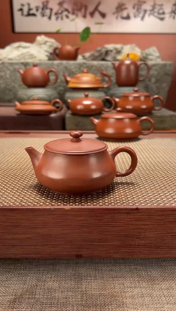茶壶朱泥明炉壶 全手工超薄胎 纯料朱泥