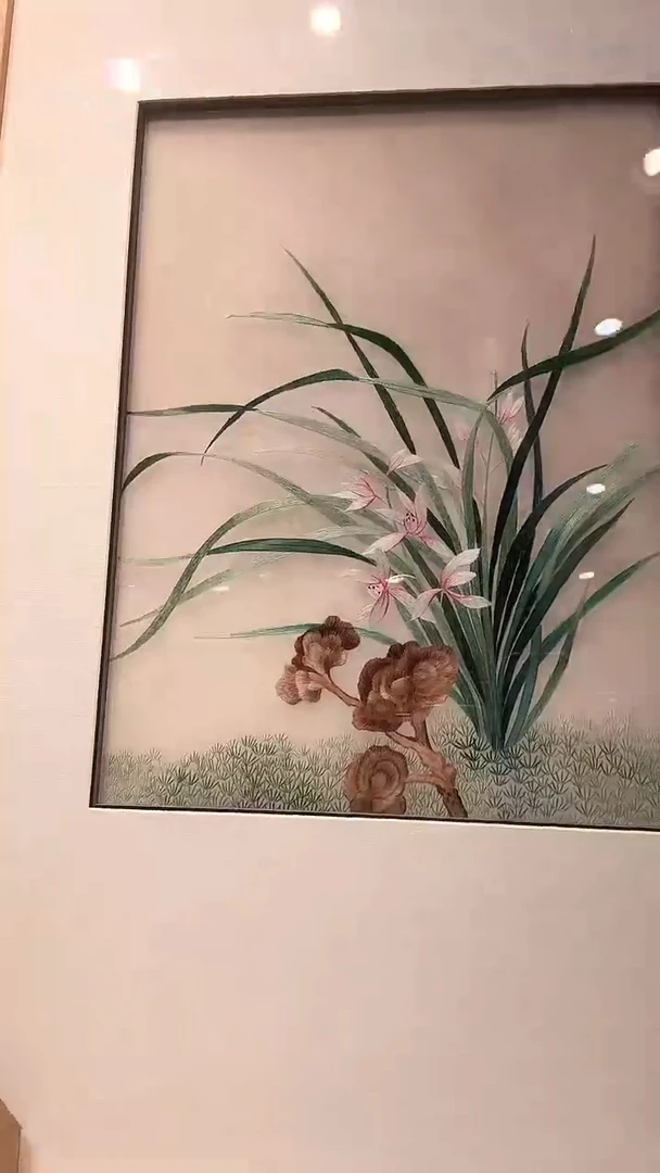 竖款非遗苏绣手工刺绣装饰画不包邮