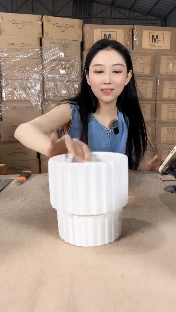 火锅极高条纹白色小号16x16