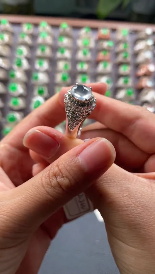 未镶嵌定制翡翠天然缅甸A货翡翠戒面 12.21