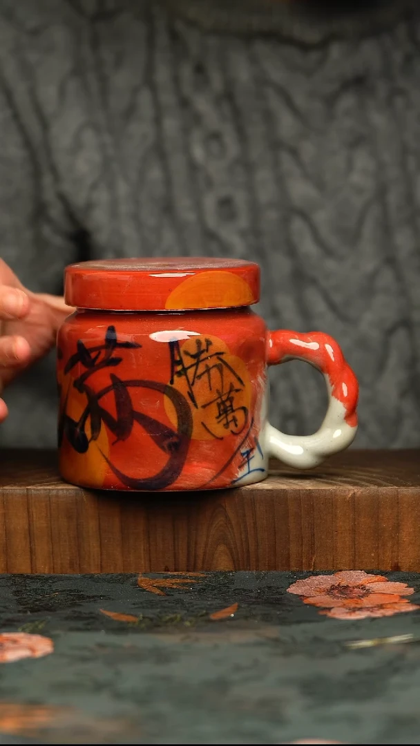 杯釉下彩手工手绘同款陶器