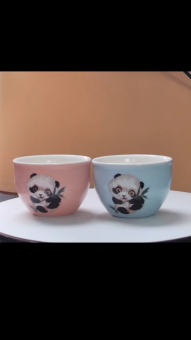 对杯彩绘熊猫主人对杯