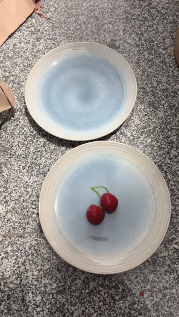 【闪购商品】瓷宜家9寸渐变蓝 浅盘2个装