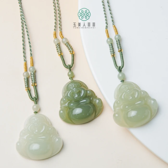 石惑珠宝~和田玉佛公约35*35mm吊坠~多样性发一