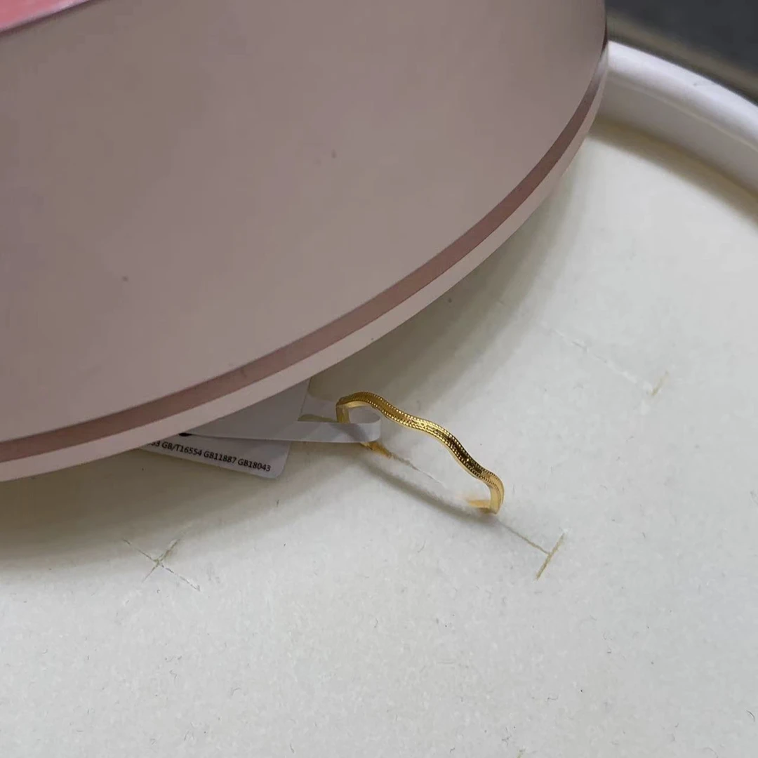【小鑫黄金甄选】足金999素圈小浪花戒指  1.17g
