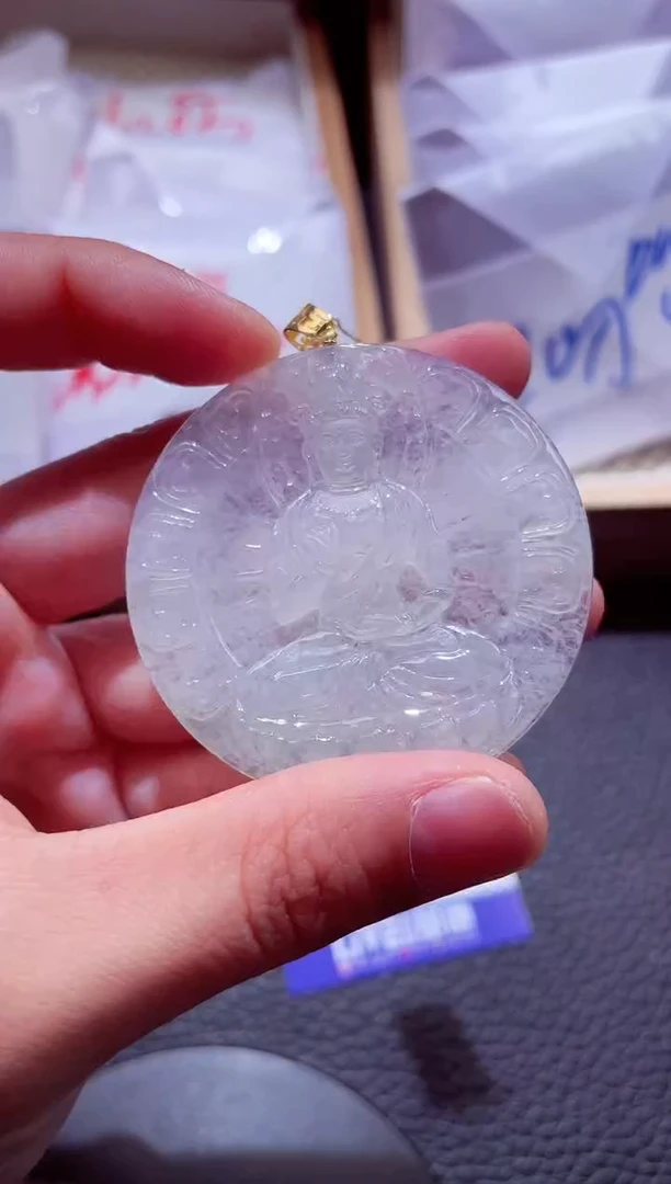 颈饰18K金镶嵌翡翠00006127观音