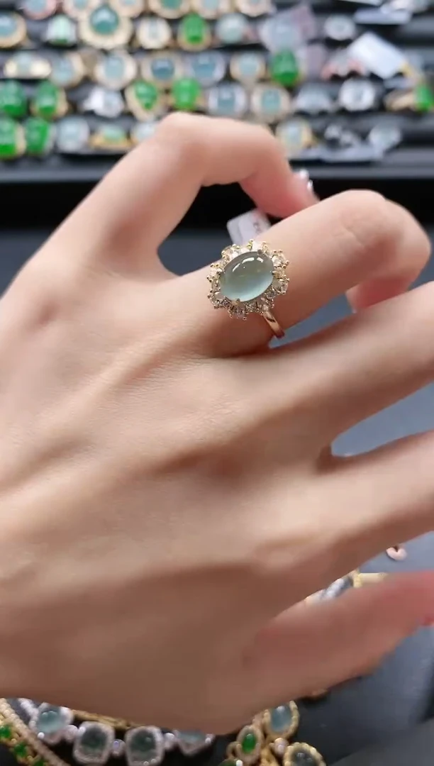 【闪购商品】翡翠戒指银S925镶嵌51511