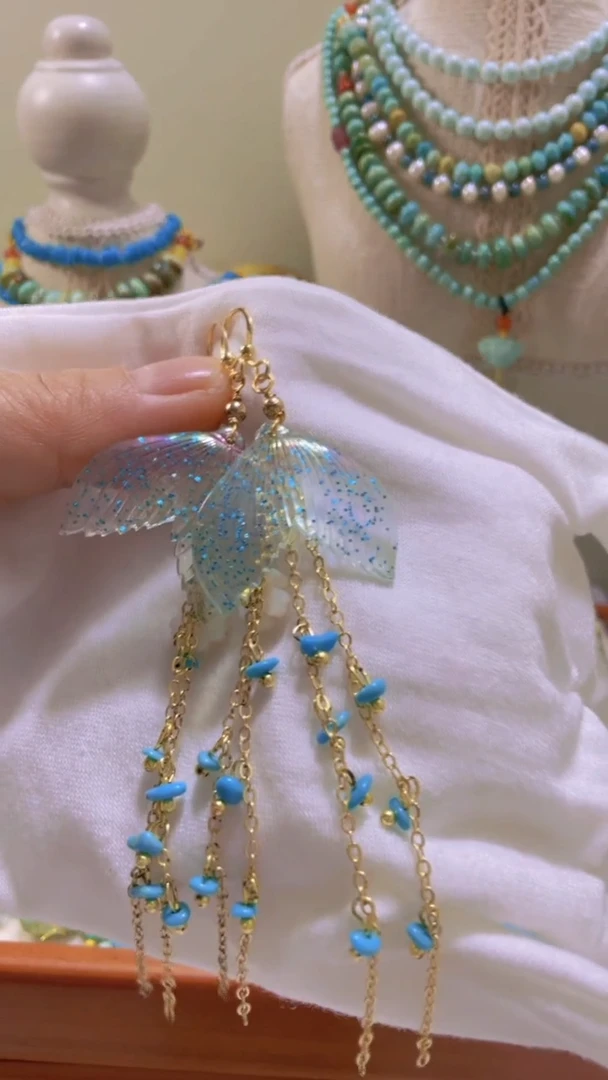 未镶嵌南红玛瑙珠宝奇石流苏耳饰