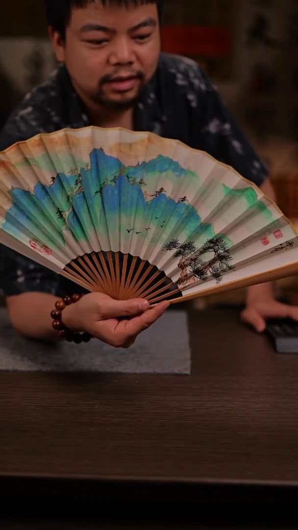 国画733--9寸玉竹-青绿-刘