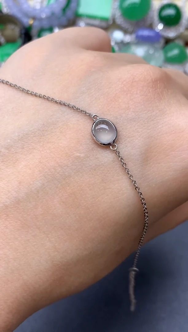 18K金镶嵌手链翡翠240-中国好珍宝