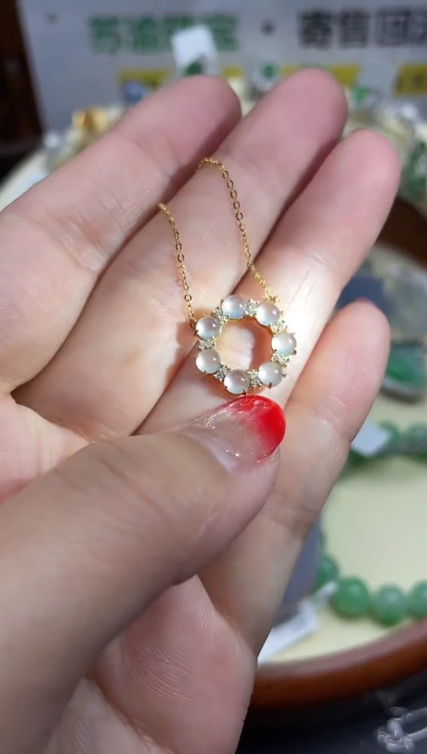 【闪购商品】翡翠颈饰18K金镶嵌回流寄售，不退不换