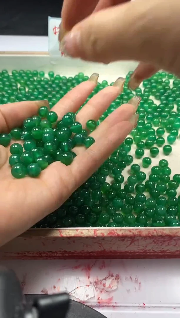 【闪购商品】玛瑙/玉髓颈饰未镶嵌w437冰阳绿玛瑙8mm*30颗