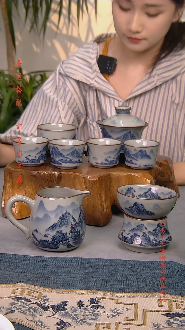 简装家用款8件套 老陶泥开片纹陶瓷茶具