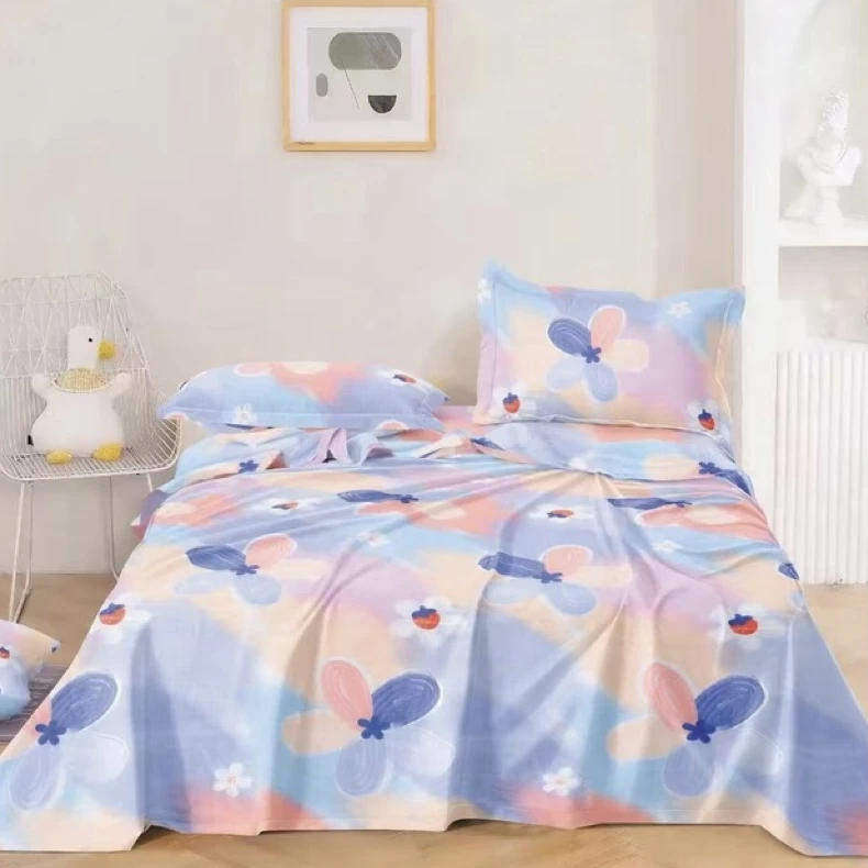 双人床单-【草莓花影】尺寸2.3*2.3米秋冬加密加厚斜纹柔软亲肤