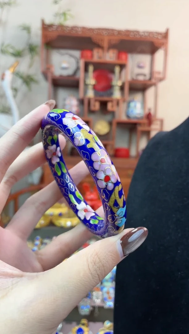 非遗手工景泰蓝镯子宝蓝