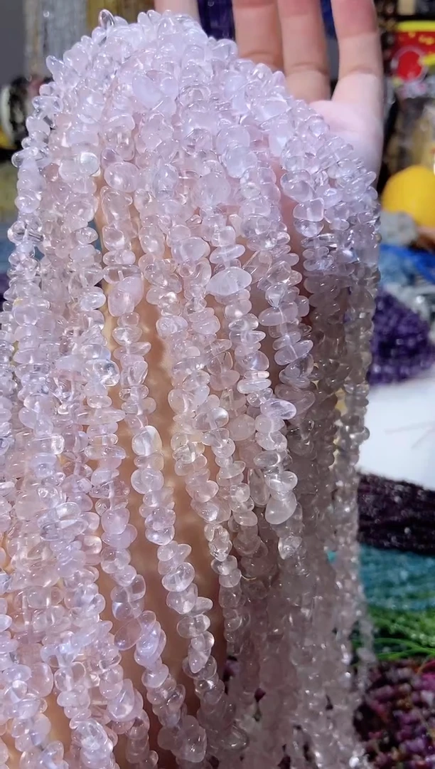 未镶嵌珠宝半成品水晶粉水晶