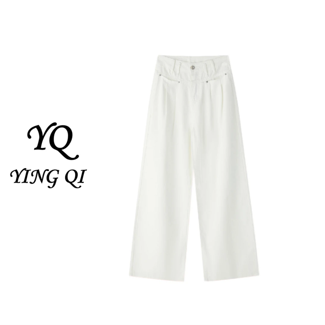 【三防天丝裤】英琪时尚阔腿天丝显高显瘦透气垂感宽松牛仔女裤