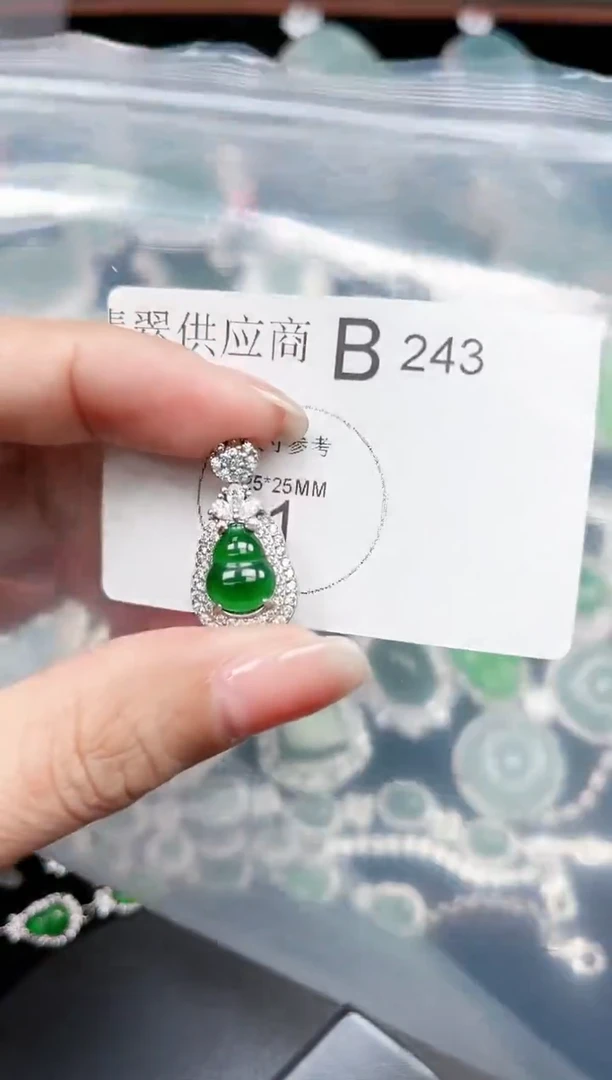 【闪购商品】翡翠颈饰未镶嵌赠皮绳243