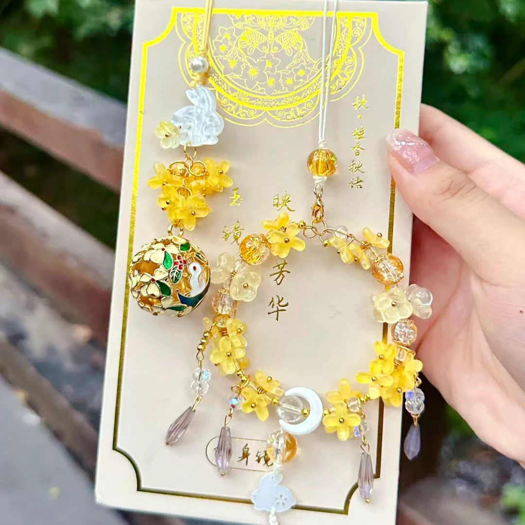 【富桂花·花好月圆】富桂金桂有Q花新中式车挂 包挂车挂 2660