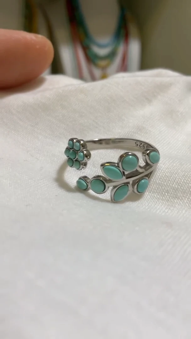 无925银一叶暴富戒指