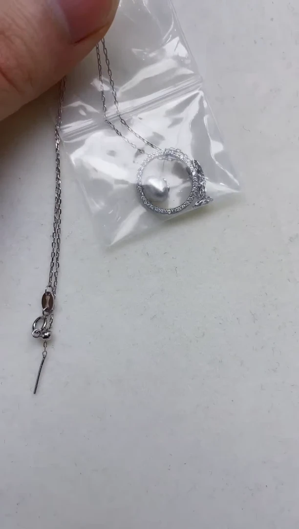 颈饰银S925镶嵌海水珍珠