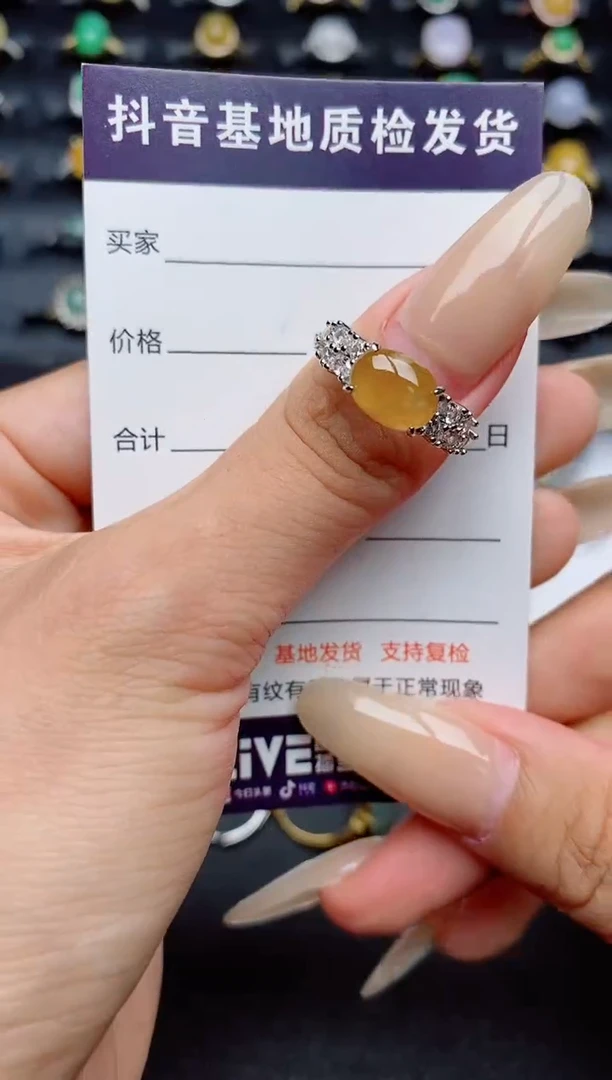 翡翠戒指银S925镶嵌.