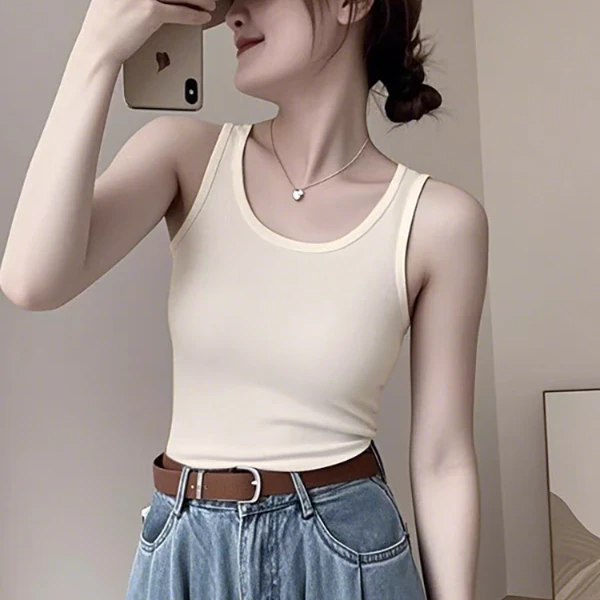 婳娇美式百搭辣妹纯欲吊带背心女装2025夏季无袖短款t恤小上衣服