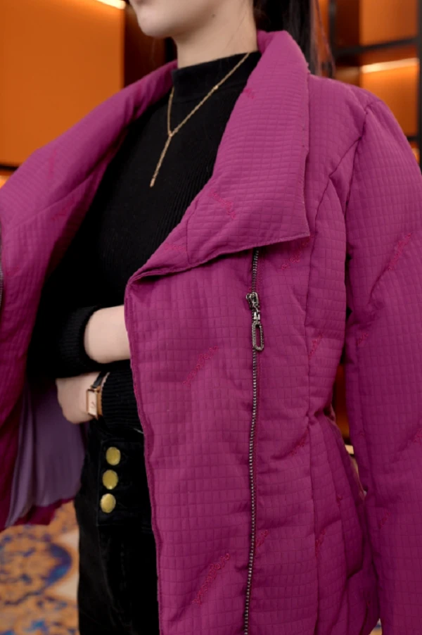 羽绒服2025新款上新玫瑰紫时尚减龄新中式修身显瘦外套保暖