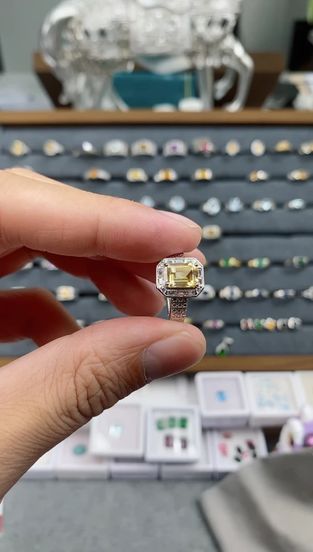银S925镶嵌戒指黄晶111