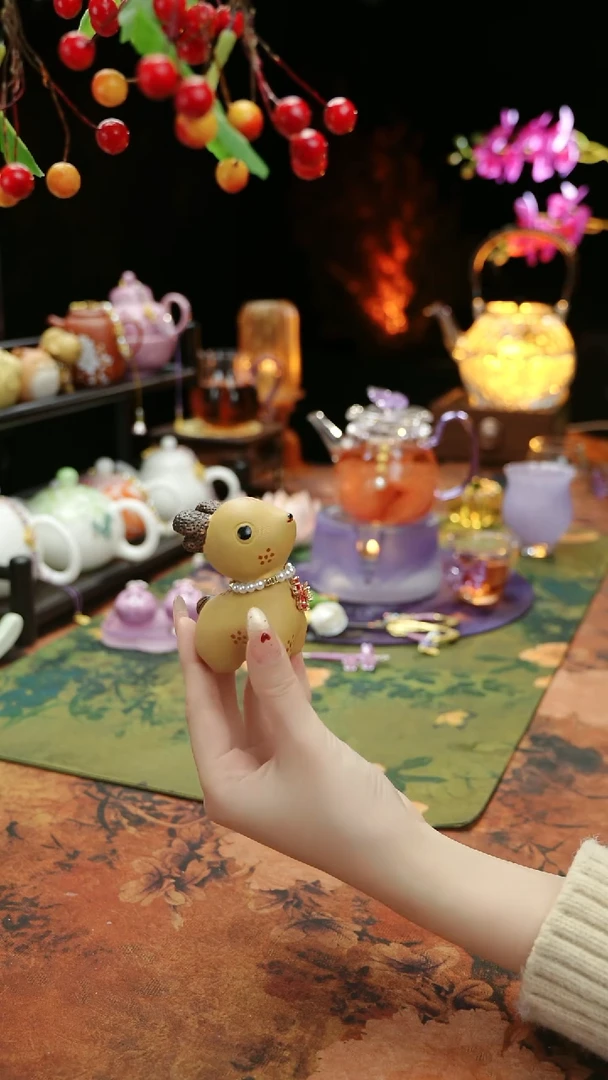 【闪购商品】一鹿有你紫砂茶宠摆件+链子