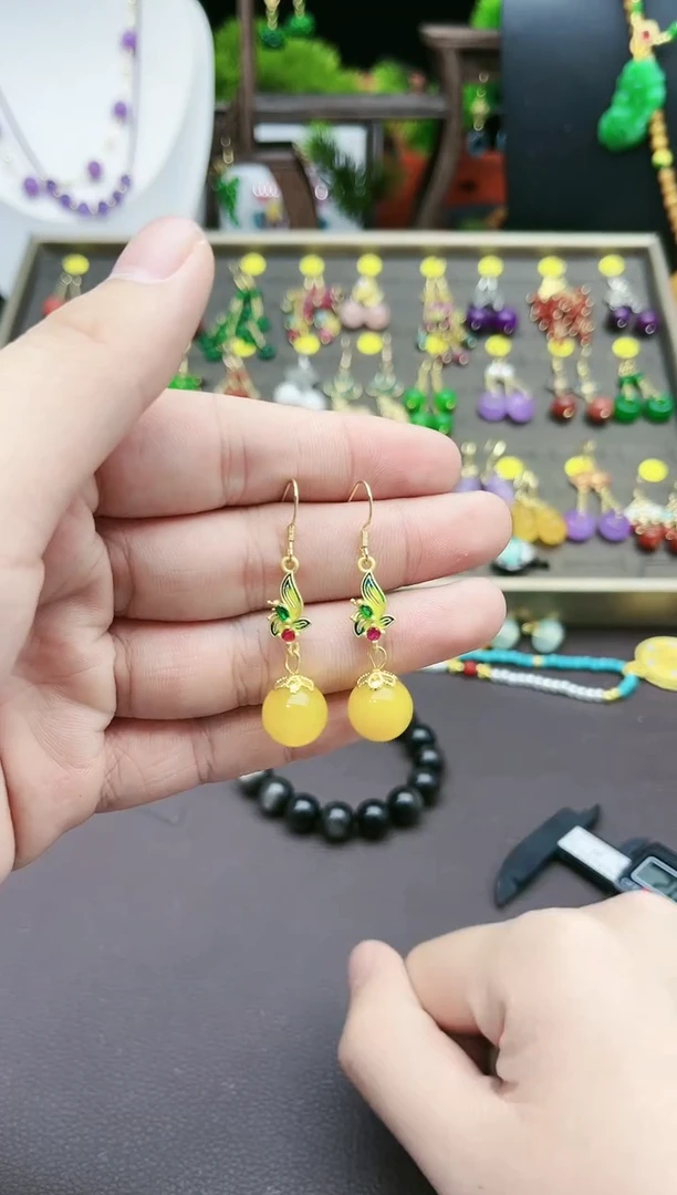 【闪购商品】玛瑙/玉髓耳钉银S925镶嵌318000