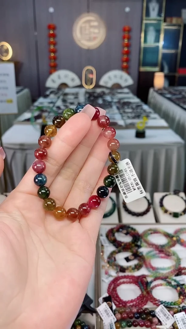 未镶嵌老矿碧玺单圈手串8mm+碧玺hon多样性发货一条