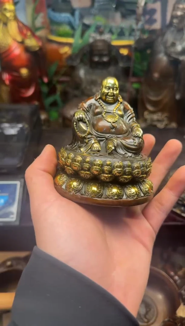 潼潼古铜只卖真铜！（铜鎏金工艺大度弥勒）