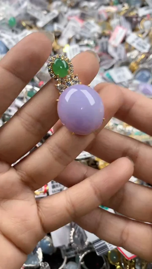 银S925镶嵌戒指翡翠666    8