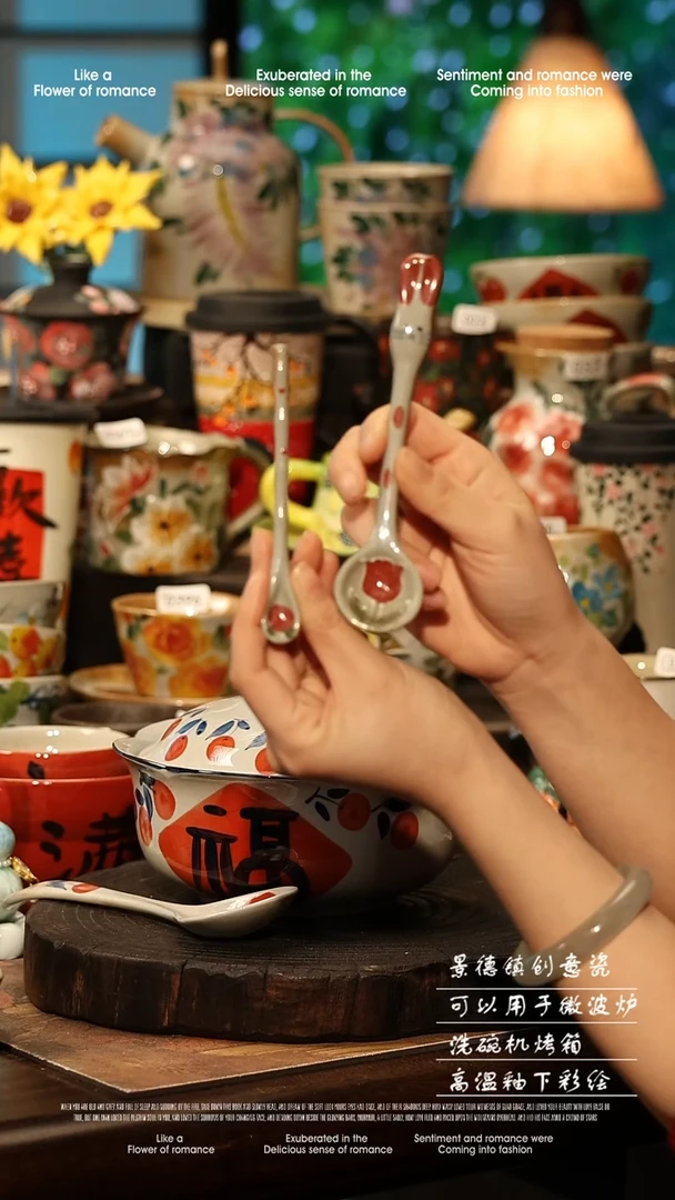 陶瓷随机景德镇高温釉下彩手工手绘款式@A0476@