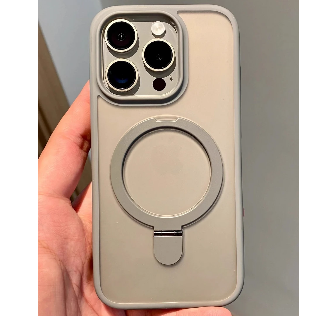 适用iPhone16promax手机壳支架磁吸16pro苹果Magsafe肤感17promax