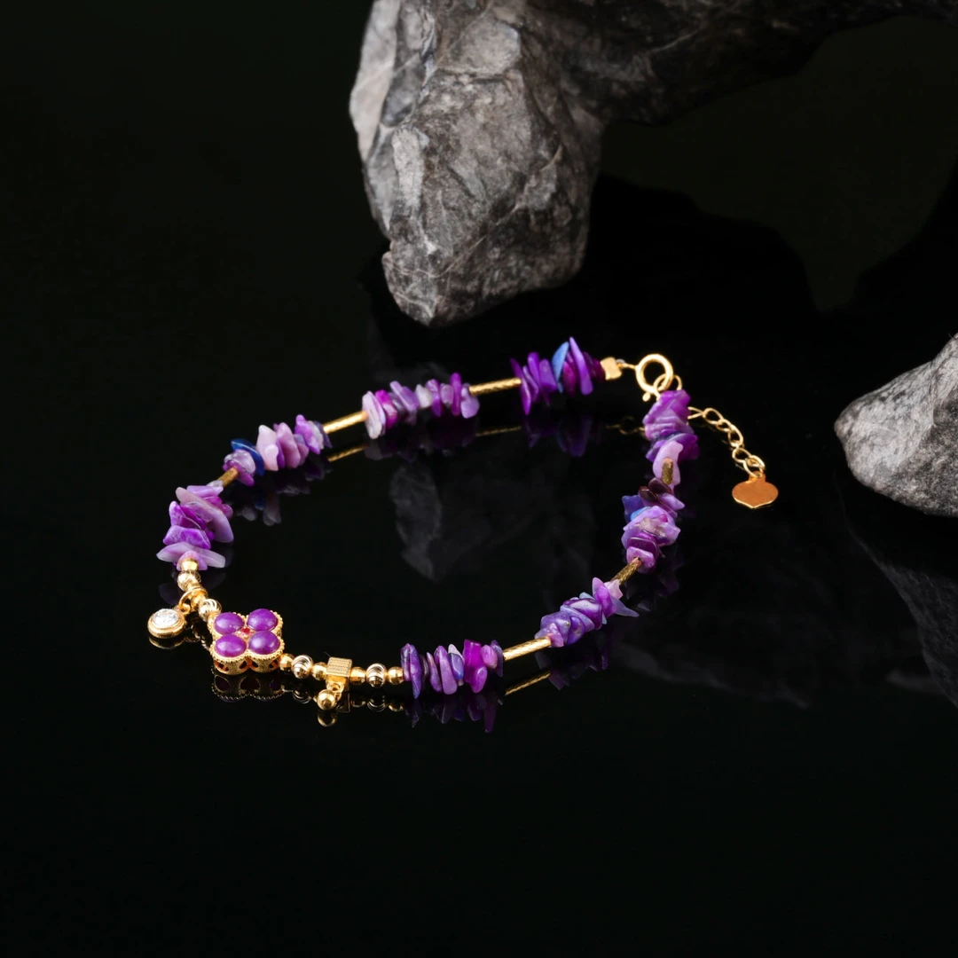 【意婵】天然高品舒俱来单圈手链18k金-913635