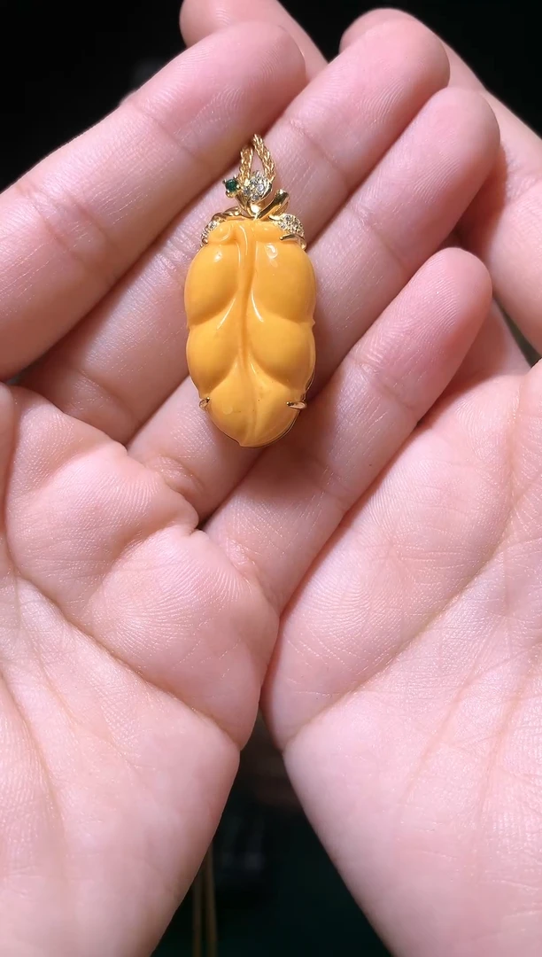 琥珀颈饰银S925镶嵌老王严选