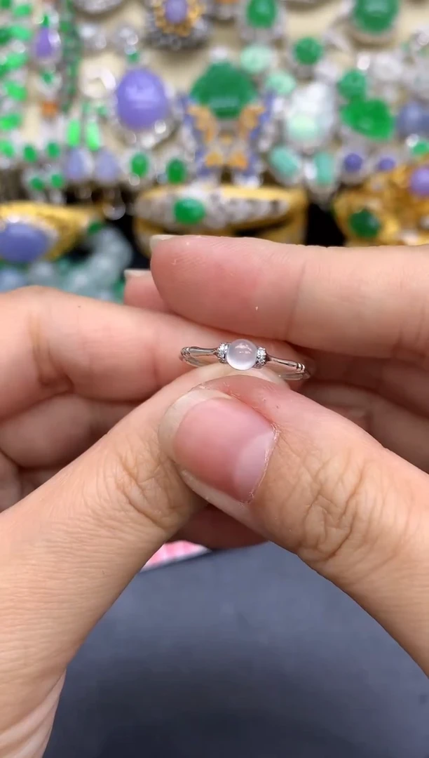 18K金镶嵌戒指翡翠391-中国好珍宝