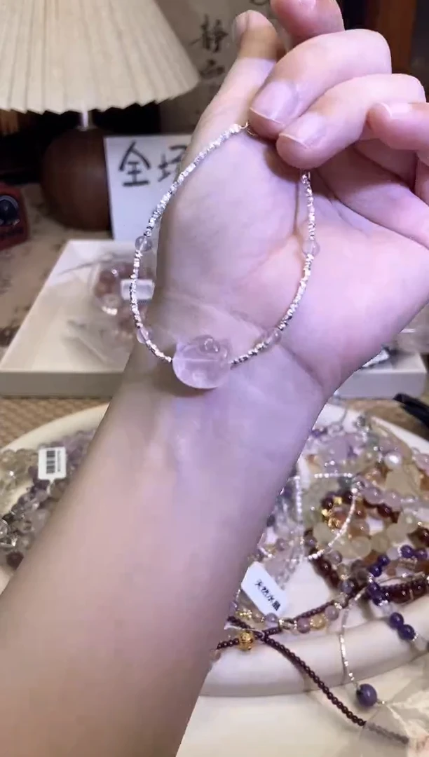 水晶手链银S925镶嵌261手串