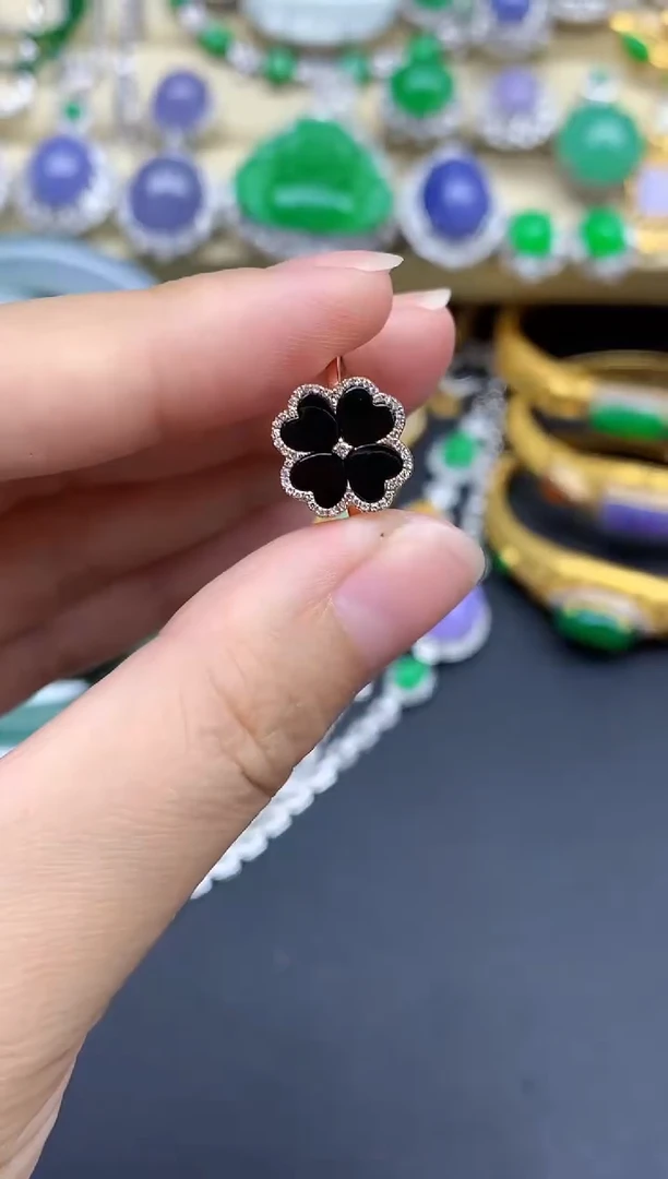 18K金镶嵌戒指翡翠398-春日珠宝