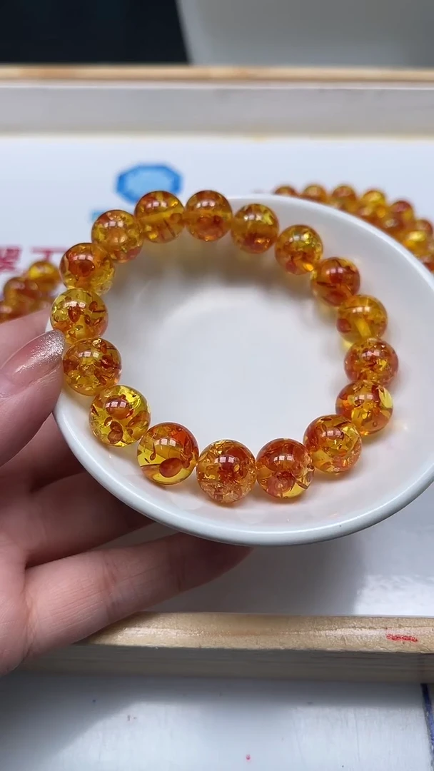 裸石琥珀未镶嵌M187 花 珀12mm1条23元